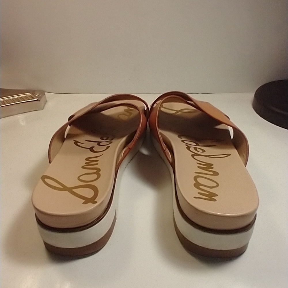 Sam Edelman Audrea Cross Strap Leather Slide Sandals Women's sz 8M. - Picture 5 of 12